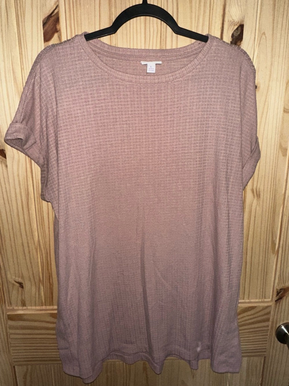 LulaRoe Dusty Rose Short Sleeve Waffle Knit Tee